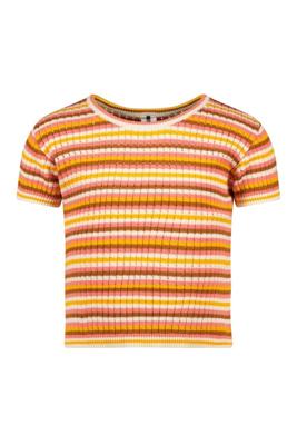 B.Nosy Meisjes t-shirt gestreept - Betty - Panter AOP