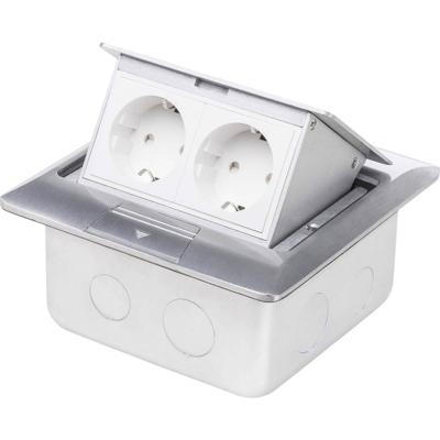 LEDmaxx 105625 2-voudig Vloerinbouw-contactdoos Aanraakbeveiliging IP20 Aluminium
