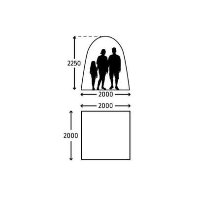 KAMPA Opblaasbare schuilplaats AIR Shelter 200 - 2x2m Grijs en zwart