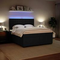 Boxspring met matras fluweel zwart 180x200 cm - thumbnail