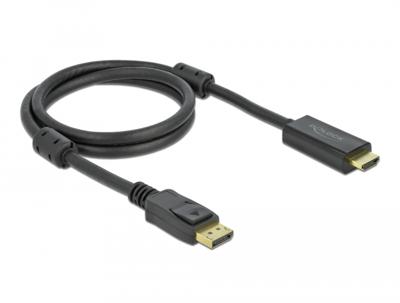 Delock 85955 DisplayPort-kabel DisplayPort / HDMI Aansluitkabel DisplayPort-stekker, HDMI-A-stekker 1 m Zwart Vergulde steekcontacten, 4K UHD