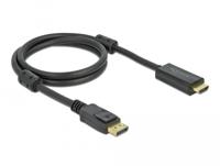 Delock 85955 DisplayPort-kabel DisplayPort / HDMI Aansluitkabel DisplayPort-stekker, HDMI-A-stekker 1 m Zwart Vergulde steekcontacten, 4K UHD - thumbnail