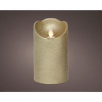 LED Waving kaars wax goud Ø7,5xH12,5cm - thumbnail