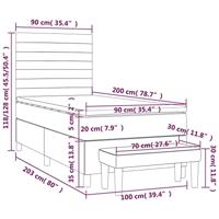 Boxspring met matras stof taupe 90x200 cm - thumbnail