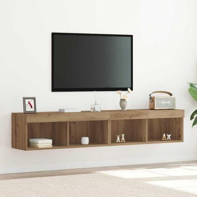 TV-kast 2 pcs Artisan Eiken 80 x 30 x 30 cm Bewerkt hout