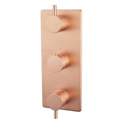 Wiesbaden Afbouwdeel Douche Thermostaat Caral 3-Weg Geborsteld Koper Wiesbaden Afbouwdeel Douche Thermostaat Caral 3-Weg Geborsteld Koper