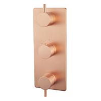 Wiesbaden Afbouwdeel Douche Thermostaat Caral 3-Weg Geborsteld Koper - thumbnail