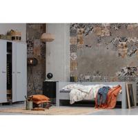 WOOOD Dennis Bedbank Excl Lade - Grenen - Betongrijs - 219x73x101 - thumbnail