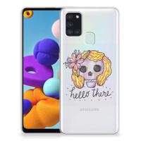 Silicone Back Case Samsung Galaxy A21s Boho Skull - thumbnail