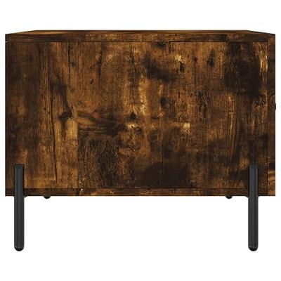 Salontafels 2 st 50x50x40 cm bewerkt hout gerookt eikenkleurig