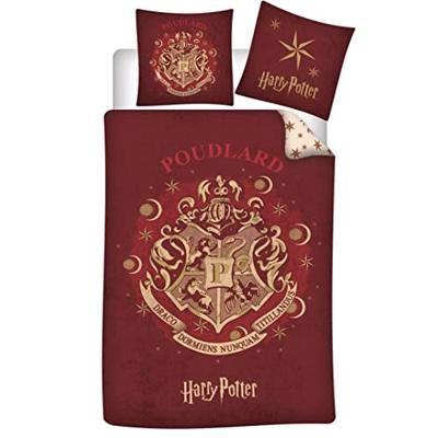 Harry Potter Dekbedovertrek zweinstein- 140 x 200 cm rood