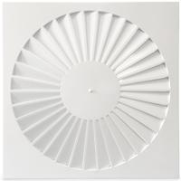 Wervelrooster Voor Inleg Systeemplafond 595 X 595mm - Rond Ø 530mm - Luchtafvoer En Toevoer - Staal - Ral9010 - thumbnail