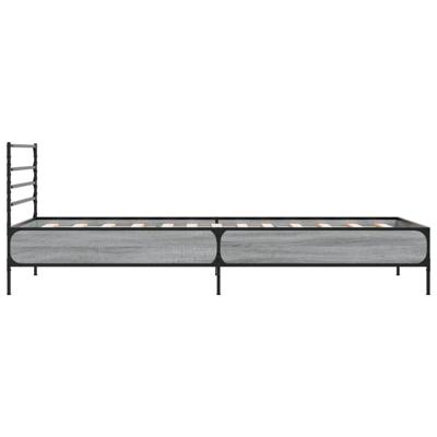Bedframe bewerkt hout metaal grijs sonoma eiken 140x200 cm