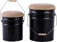 Leitmotiv Stool Set Buckets Black - thumbnail