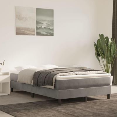 Boxspring met matras fluweel lichtgrijs 120x200 cm