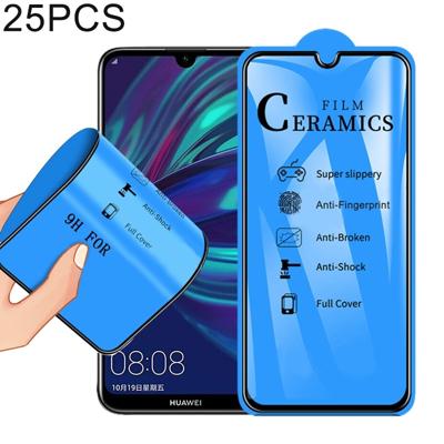 25 stuks 2.5 D volledige lijm volledige cover keramiek film voor Huawei Y7 (2019)/Y7 Pro (2019)/Y7 Prime