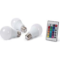 Velleman Set met 3 LED-lampen - 7.5 W - E27 - RGB & Warm Wit