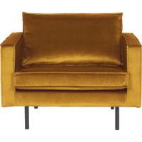 WOOOD Fauteuil 'Rodeo' Velvet, kleur Oker - thumbnail