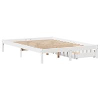 Bedframe zonder matras massief grenenhout wit 140x200 cm - thumbnail