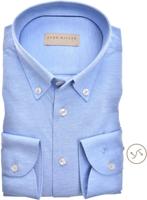 John Miller Heren Overhemd Lichtblauw Tricot Button Down Slim Fit - thumbnail