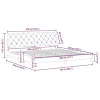 Bedframe met LED zonder matras fluweel zwart 200x200 cm - thumbnail