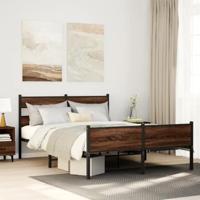 Bedframe zonder matras bewerkt hout bruin eikenkleur 140x190 cm - thumbnail