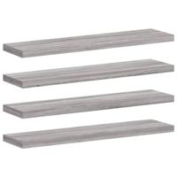 Wandschappen 4 st 40x10x1,5 cm bewerkt hout grijs sonoma eiken - thumbnail