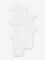 Set van 5 gekruiste body's met korte mouwen voor baby's PETIT BATEAU wit - thumbnail