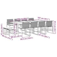 13-delige Tuinset met kussens poly rattan zwart - thumbnail