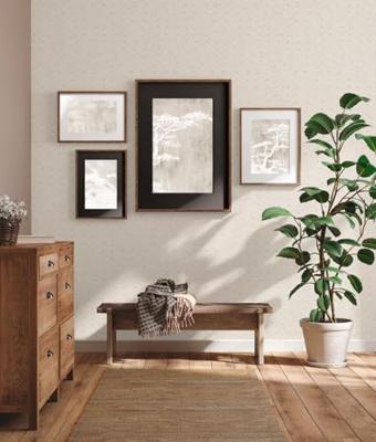 AS Creation Nara - Greige - Patroon Behang - 387425