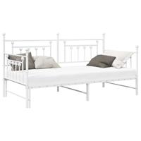 Bedframe voor een daybed met hoofdeinde Wit 90 x 200 cm Staal - thumbnail