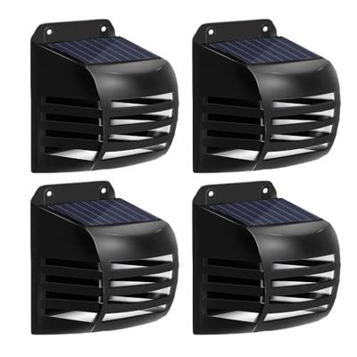 Zwarte solar wandlamp stripe op zonne-energie set van 4