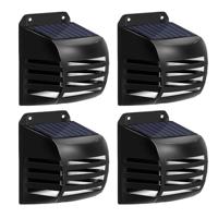 Zwarte solar wandlamp stripe op zonne-energie set van 4 - thumbnail