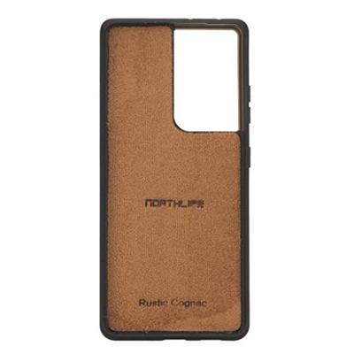 NorthLife - Samsung Galaxy S21 Ultra - Backcover hoesje Echt leer - Cognac NorthLife - Samsung Galaxy S21 Ultra - Backcover hoesje Echt leer - Cognac