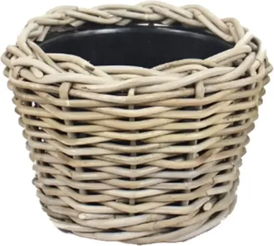 Van der Leeden Drypot Rattan 24x18cm Grijs