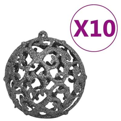120-delige Kerstballenset met piek en 300 LED's wit en grijs - thumbnail