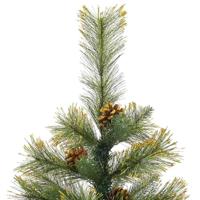 VidaXL Kunstmatige scharnier kerstboom met cones groen 150 cm - thumbnail