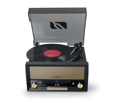 Muse MT-110 B retro stereo-installatie met platenspeler, bluetooth, cd-speler en radio met USB voor afspelen en opnemen, zwart