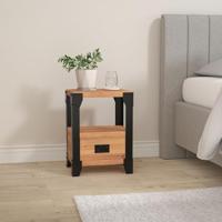 Nachtkastje 40x30x54 cm massief acaciahout staal - thumbnail