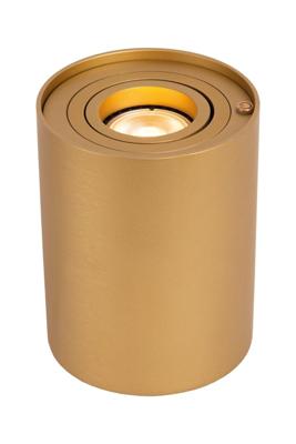 Lucide TUBE - Tafellamp - Ø 9,6 cm - LED 3 StepDim - GU10 - 1x5W 2700K - Mat Goud / Messing
