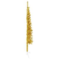 VidaXL Kunstkerstboom half met standaard smal 120 cm goudkleurig - thumbnail