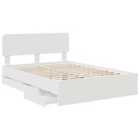 Bedframe met hoofdeinde Wit 140 x 190 cm Geconstrueerd hout - thumbnail