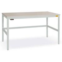 Manuflex LC1908.7035 ESD ESD-werktafel CANTOLAB standaard met melamine schijf, bxdxh = 1200 x 800 x 765-785 mm Grijs-wit (RAL 7035) - thumbnail
