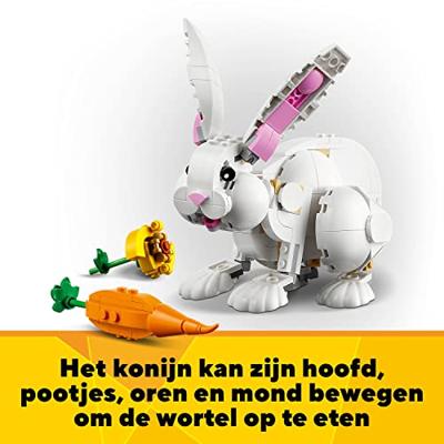 LEGO Creator 3-in-1 - Wit konijn constructiespeelgoed 31133 - thumbnail