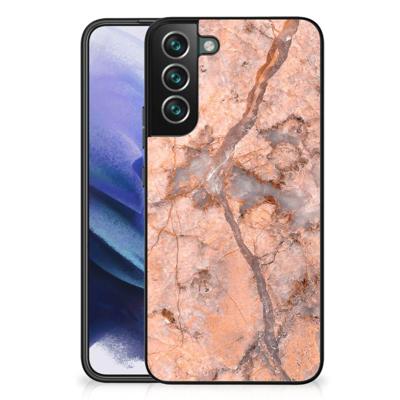 Samsung Galaxy S22 Plus Marmeren Print Telefoonhoesje Marmer Oranje Samsung Galaxy S22 Plus Marmeren Print Telefoonhoesje Marmer Oranje