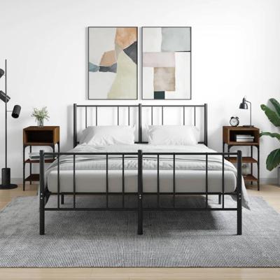 Nachtkastjes 2 st 35x34,5x70 cm bewerkt hout bruineikenkleurig