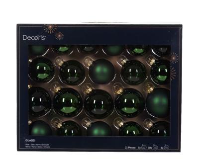 Kerstbal glas d7 cm dengroen ass 21st kerst Decoris - Decoris Kerstbal glas d7 cm dengroen ass 21st kerst Decoris - Decoris
