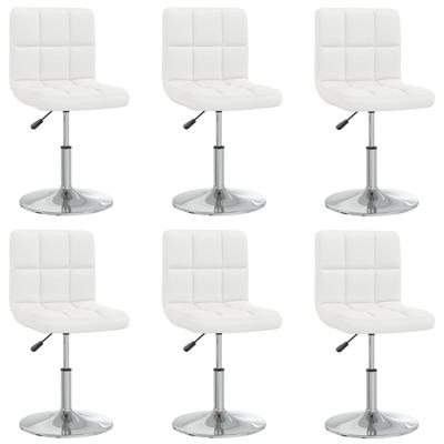 Eetkamerstoelen 6 st kunstleer wit