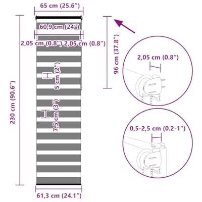 VidaXL Zebra blind 65x230 cm stofbreedte 60,9 cm polyester zandbruin VidaXL Zebra blind 65x230 cm stofbreedte 60,9 cm polyester zandbruin