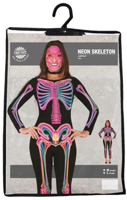 Neon Jumpsuit Zwart Skelet Vrouw